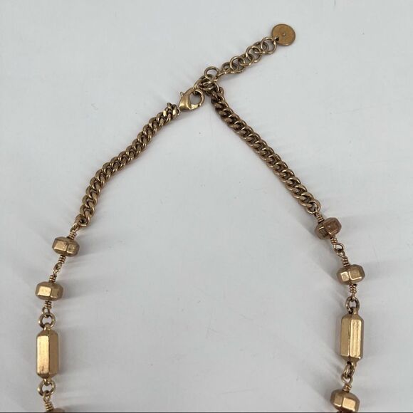 J. Crew Olivia Bib Necklace Statement Faceted Epoxy Orange Gold Preppy - Picture 9 of 12